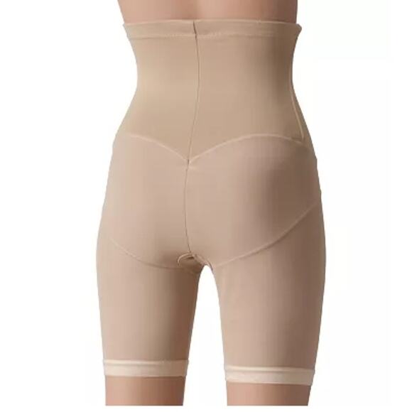Maidenform Shaper Brief Large Mid Thigh High Rise Waist Easy Up Shapewear Tan - Picture 3 of 9